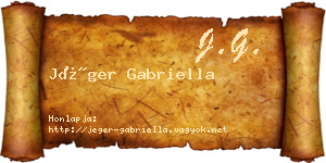 Jéger Gabriella névjegykártya
